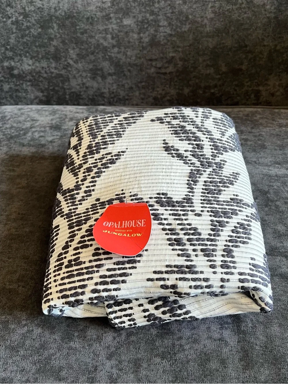 NWT OpalHouse Jungalow Limu Leaf Slate Gray Curtain Panel 95”x50”
